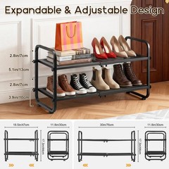 Nplehome Expandable Rack For – For Entryway Adjustable Metal Storage