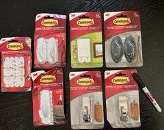 3M Command Damage Free Wall Hooks Mounting Hanging Adhesive Strips Variety Lot