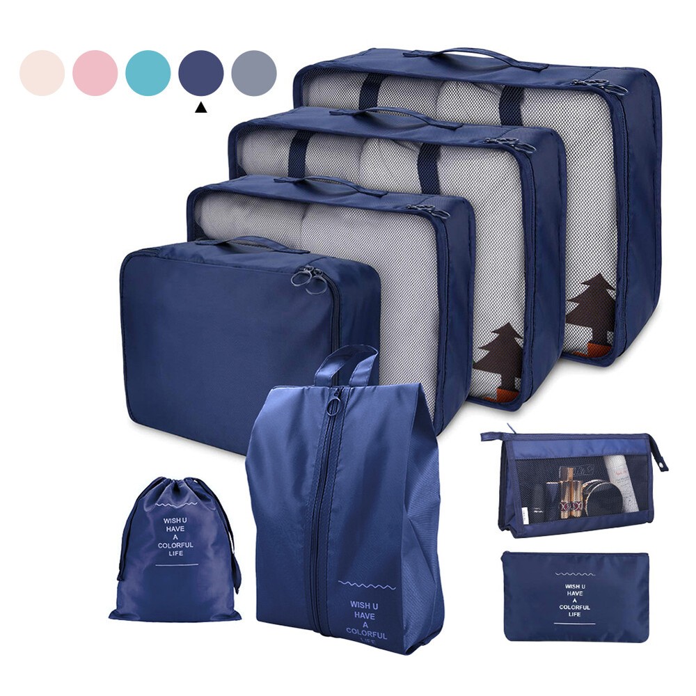 8x Packing Cubes Luggage Organizer Storage Bags Suitcase for Travel Accessories