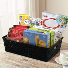 Stylish Black 4-Pack Plastic Storage Baskets for Paper & Organization
