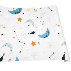 Yifasy Drawer Shelf Liner Moon Stars Self-Adhesive 17.7″W x 118″L,