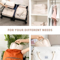 8 Set Packing Cubes Luggage Packing Organizers for Travel Accessories-Cream