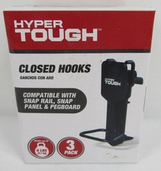 Hyper Tough Closed Hooks 3 Pack Tool Organizing Compatible Snap Panel Pegboard
