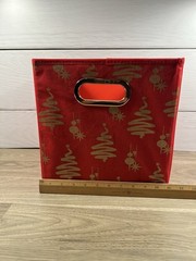 Relaxed Living (Set Of 2) Decorative Storage Bins 10.5×10.5×11 Christmas Holiday