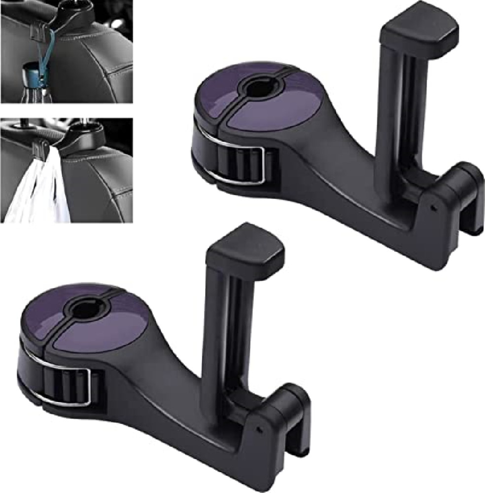 2 in 1 Car Seat Hooks for Purses and Bags with Phone Holder, Automative Headrest
