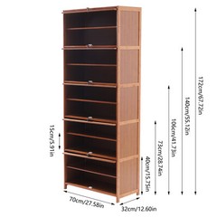 Shoe Rack Organizer For Closet Shelf Entryway 10 Tier Bamboo Solid 30 Pair Shoes