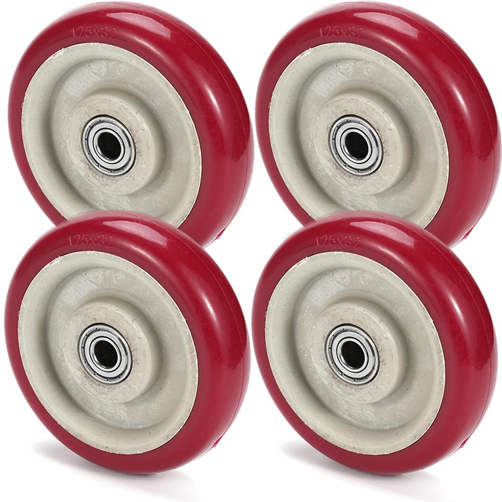 5 Inches Casters Wheels Medium Duty 4 Packs Bearing 500LBS for Platform Truck…