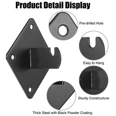 32 Pcs Black Gridwall Mount Brackets, Screws, Grid Wall, Slatgrid, Panel, Set