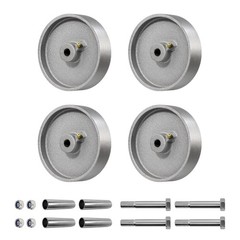 4 PCS 5×1.25 Inch Industrial Caster Wheels Semi Steel Cast Iron 500 Lbs Each