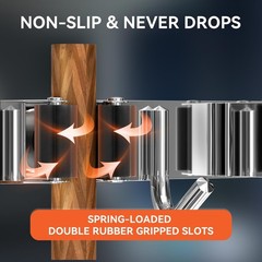 2 Pack Mop Broom Holder Wall Mount, 4 Racks and 5 Hooks Broom Organizer Storage
