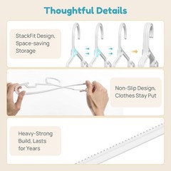 30 Pack Kids Hangers, 11 inches Baby Clothes Hangers for Closet, StackFit