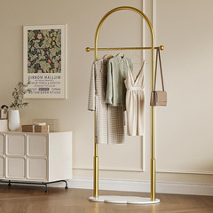 Stylish Gold Clothing Rack with Marble Base for Small Spaces and Bedrooms