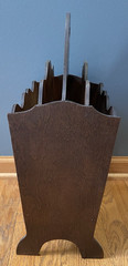 Vintage Wood Wooden Magazine Book Stand Holder Rack With Handle MCM 20x13x8