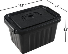 Versatile 6-Quart Black Storage Bins with Handles – Set of 6 Latch Boxes
