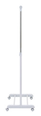 Heavy Clothes Hanger Adjustable Height Rolling Garment Rack Metal Chrome White