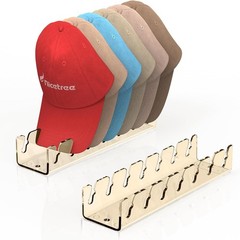 Hat Organizer for Baseball Caps, 2 Pcs No Install Acrylic Hat Racks for 14 Ba…
