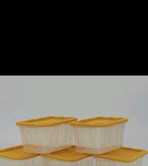 2 X Lowe’s Clear Mini Teeny Totes With Yellow Cover 4.8″ X 3.3″ X 2.4″