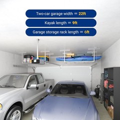 Overhead Garage Storage, 72″ x 36″, 450lbs Capacity, White
