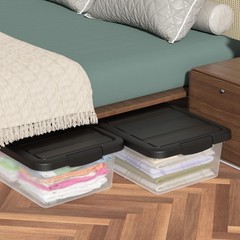 2 Packs 14 Quart Plastic Containers Bins With Latching Lids Organization
