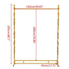 Gold Metal Wedding Arch Square 205 cm Iron Backdrop – Easy Assembly
