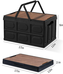 Collapsible 30L Storage Bins with Lids & Handles – Stackable & Portable Black Cr