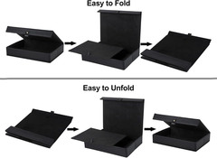Elegant Faux Leather Photo Storage Boxes with Dust-Proof Lid – Set of 2