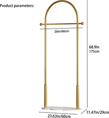 Stylish Gold Clothing Rack with Marble Base for Small Spaces and Bedrooms