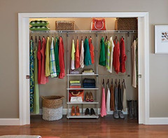 55300 Closet Maximizer with (4) Shelves & Double Hang Rod, Tool Free Add on Unit