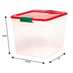 31 Quart Holiday Plastic Storage Container w/ Latching Lid, 4 Pack (Open Box)