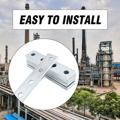 9 PCS 4 Hole Flat Plate Connector Bracket Galvanized Steel For 1/2 Inch Bolt