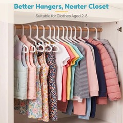 30 Pack Kids Hangers, 11 inches Baby Clothes Hangers for Closet, StackFit