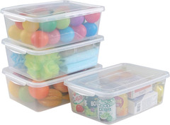 14 Quart Clear Plastic Latching Storage Containers – 4 Pack with Lids