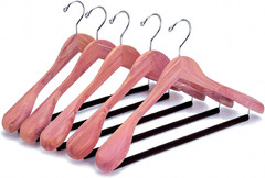 5 Pack American Red Cedar Wood Coat, Suit Hangers with Extra Wide Shoulder, Wood