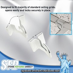 Extra Heavy Duty White Aluminum Drop Ceiling Hooks, One Piece Ceiling Grid Cl…
