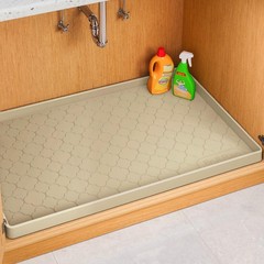 Jin&Bao Waterproof Under Sink Mat 34″ x 22″ Silicone Cabinet Protector