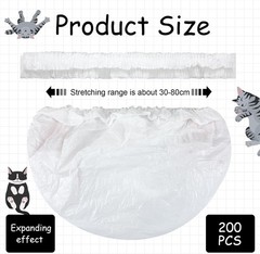 200 Pcs Elastic Band Trash Bags for Popur X5 Self-Cleaning Litter Box Self Clean
