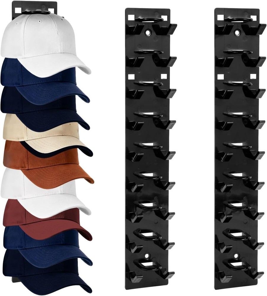 2 Pcs Hat Organizer for Baseball Caps,Hat Rack for Wall, Compact Hat Storage New