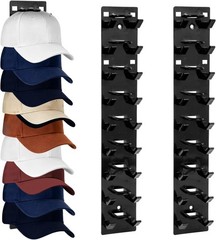 2 Pcs Hat Organizer for Baseball Caps,Hat Rack for Wall, Compact Hat Storage New