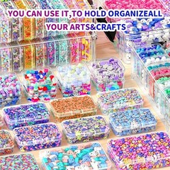 Stackable Bead Storage Organizer with 88 Plastic Containers and Lids, 4-Layer