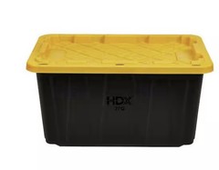 27 Gal. Tough Storage Tote in Black and Yellow