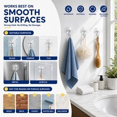 Aweshock Suction Cup Hooks for Glass Window, 14 Packs Combo -8 Small 4 Medium…