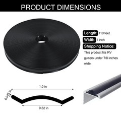 1″ RV Trim Molding Insert Screw Cover, 110 FT Heavy Duty Vinyl Weather Stripping