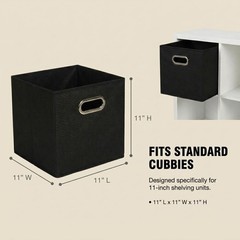 Compact 11×11 Stackable Fabric Storage Bins Set – Stylish Home Organization