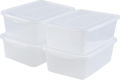 14 Quart Clear Plastic Latching Storage Containers – 4 Pack with Lids