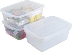 Set of 4 Clear 14 Quart Latching Storage Bins with Lids for Shoes & More