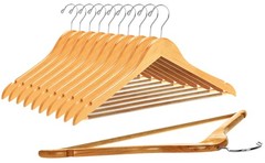 Quality Wooden Hangers – Slightly Curved Hanger Set – Solid Wood Coat Hangers…