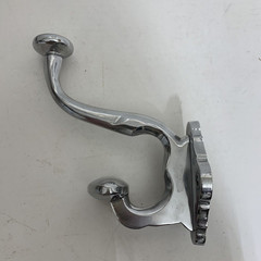 2 Traditional Ball Hat Coat Hooks Double Hanging Hook Cast Chrome Plated 9.5 t