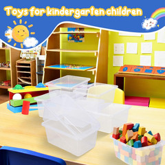 Clear Classroom Storage Bins – 8-Pack Plastic Organizers for Books & Toys