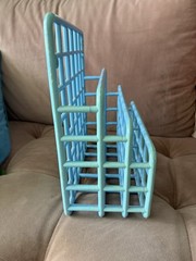 Vtg Yaffa Design Mini Catch All Desk Plastic Storage Organizer Rack 1983 Blue