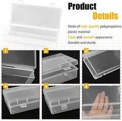 4x Large Plastic Storage Container Box Hinged Lid Crafts Markers Pens Pencils